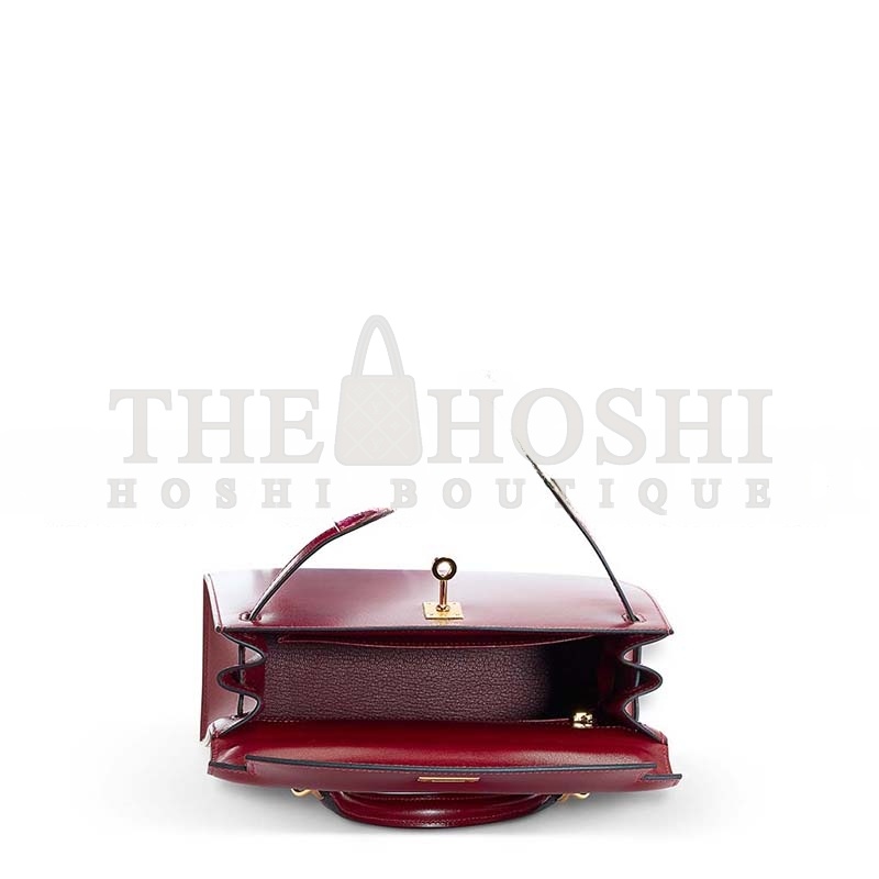H**me5 A ROUGE H CALF BOX LEATHER KELLY 25 WITH GOLD HARDWARE (25*17*7cm) Master Quality